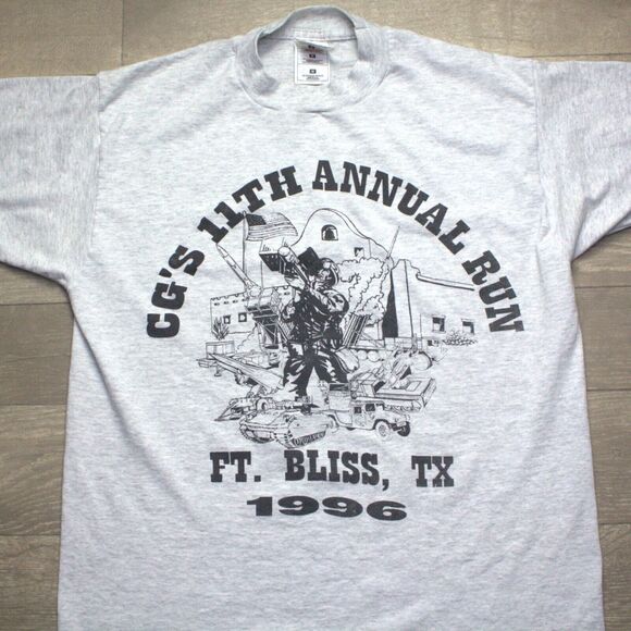 Vintage Fruit Of The Loom Fort Bliss TX USA Single Stitch T Shirt Adult Sz M - Picture 1 of 5